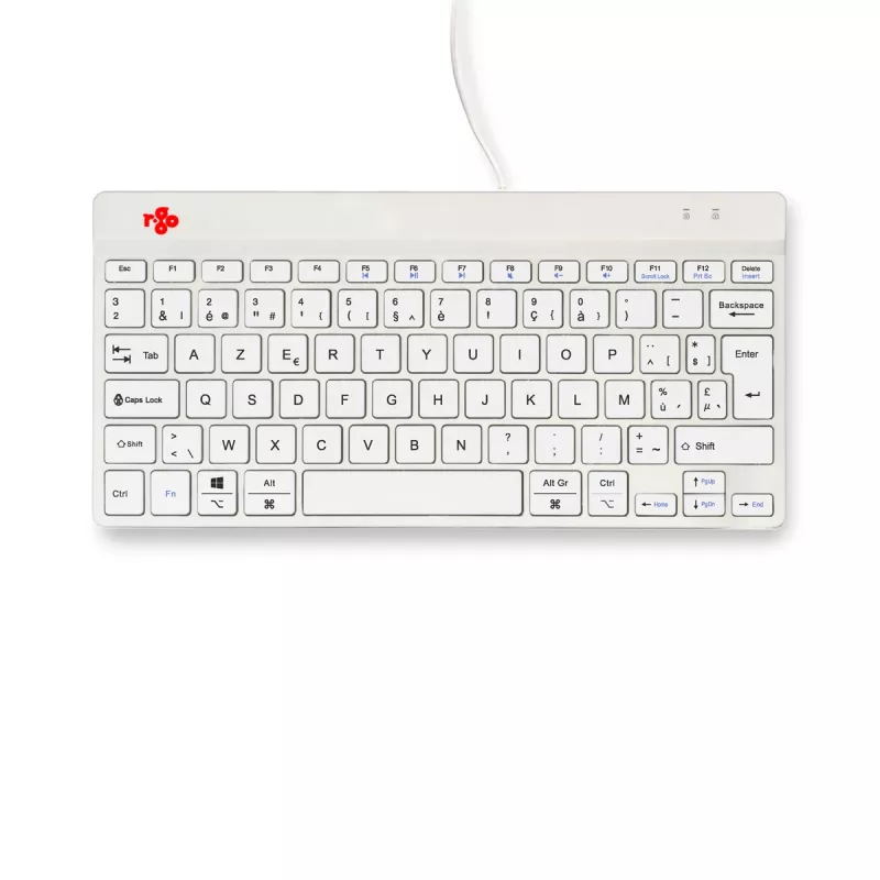 R-Go Tools Ergonomic keyboard R-Go Compact Break, compact keyboard with break software, AZERTY (BE), wired, white