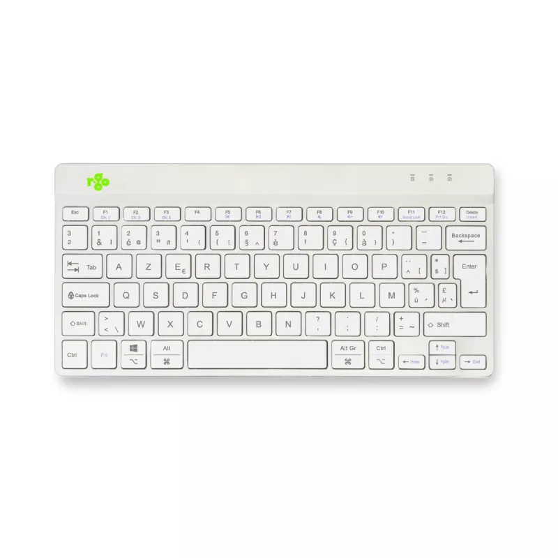 R-Go Tools Ergonomic keyboard R-Go Compact Break, compact keyboard with break software, AZERTY (BE), Bluetooth, white