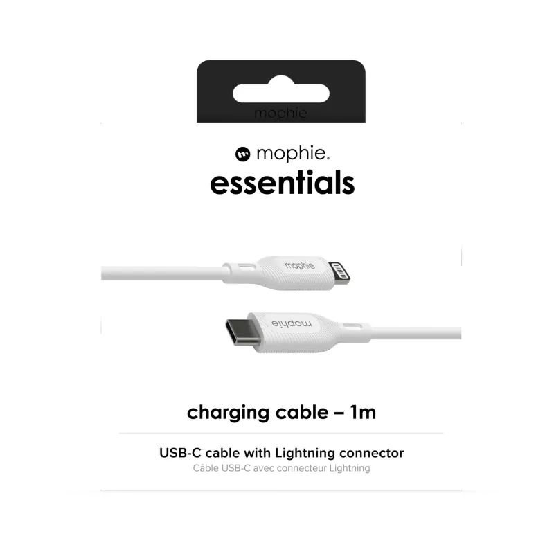 mophie essentials Lightning to USB-C | charging cable (1M) White
