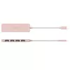 USB-C to 4-Port USB-A Gen 2 Hub j5create — 10 Gbps, USB 3.2, Rose, ABS recycled plastic, 100×27×19 mm