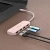 USB-C to 4-Port USB-A Gen 2 Hub j5create — 10 Gbps, USB 3.2, Rose, ABS recycled plastic, 100×27×19 mm