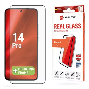 Screen protector e.v.i. Displex Full Cover (10H) for Xiaomi 14 Pro, tempered glass, eco mounting frame, black/transparent