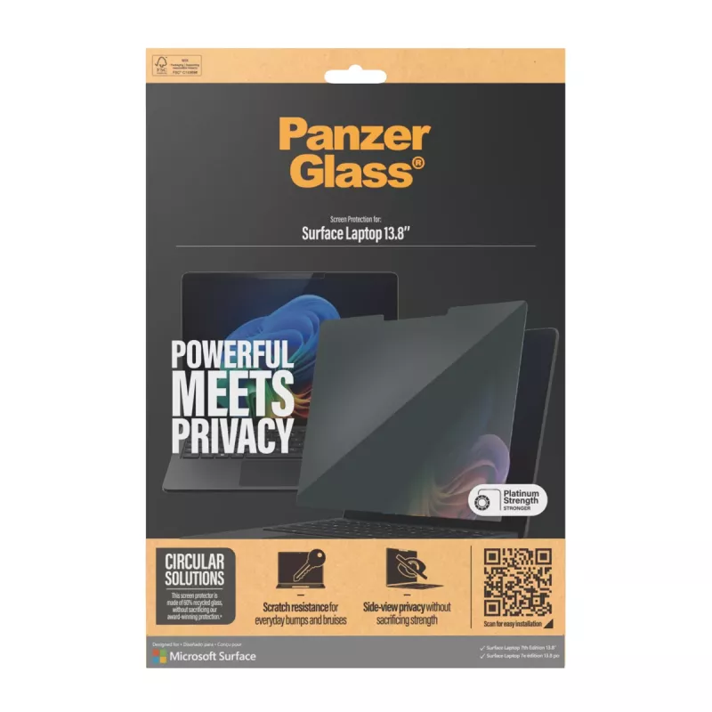 PanzerGlass ® Privacy Screen Protector Microsoft Surface Laptop 7th Edition 13.8'' | Ultra-Wide Fit