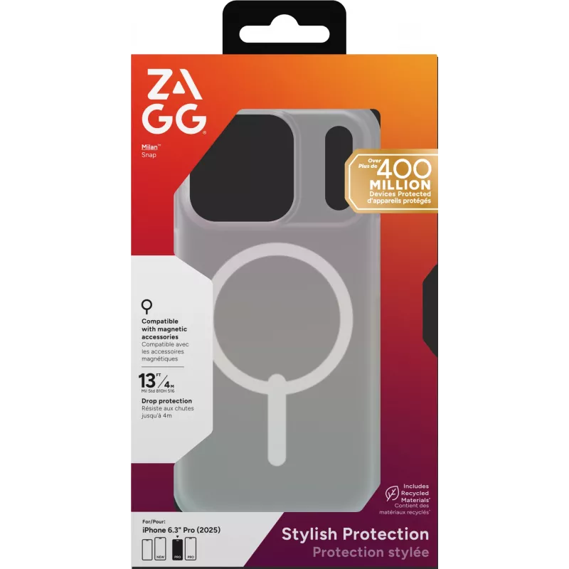 ZAGG Milan Snap Case For Apple iPhone 17 Pro Iridescent, Cover, Apple, iPhone 17 Pro, 16 cm (6.3 inch), Multicolour