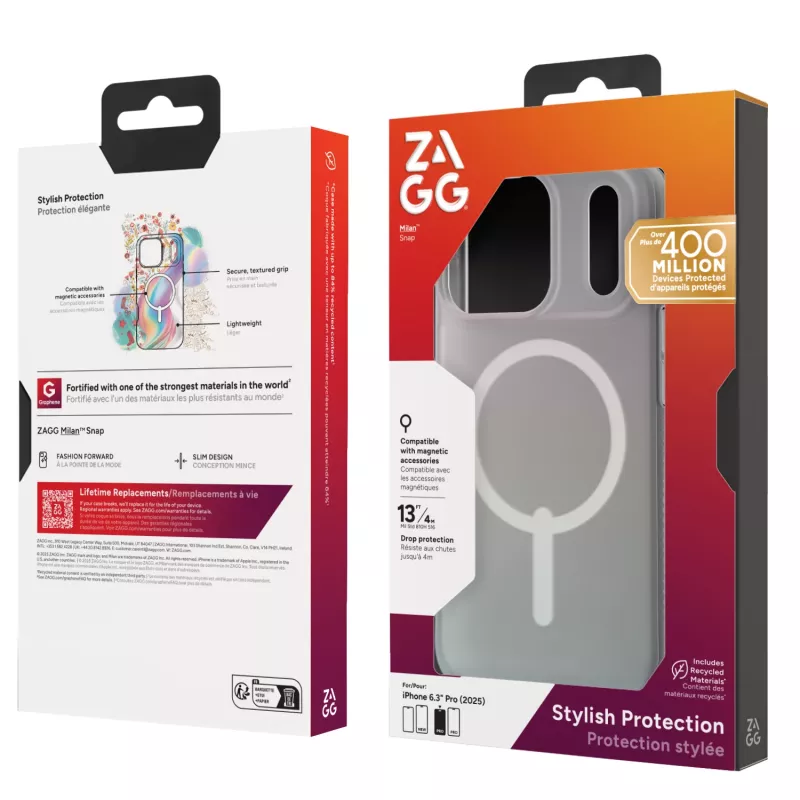ZAGG Milan Snap Case For Apple iPhone 17 Pro Iridescent, Cover, Apple, iPhone 17 Pro, 16 cm (6.3 inch), Multicolour