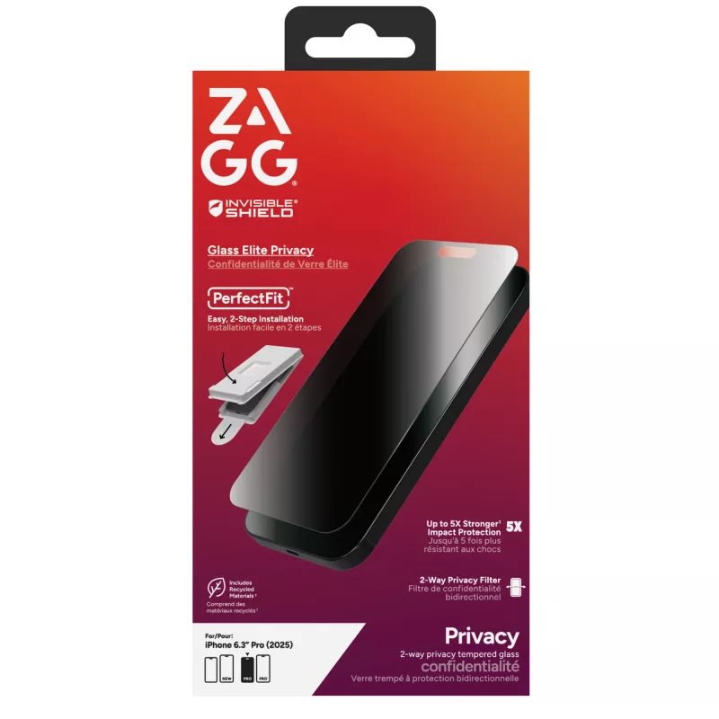InvisibleShield Glass Elite Privacy Screen Protector For Apple iPhone 17 Pro