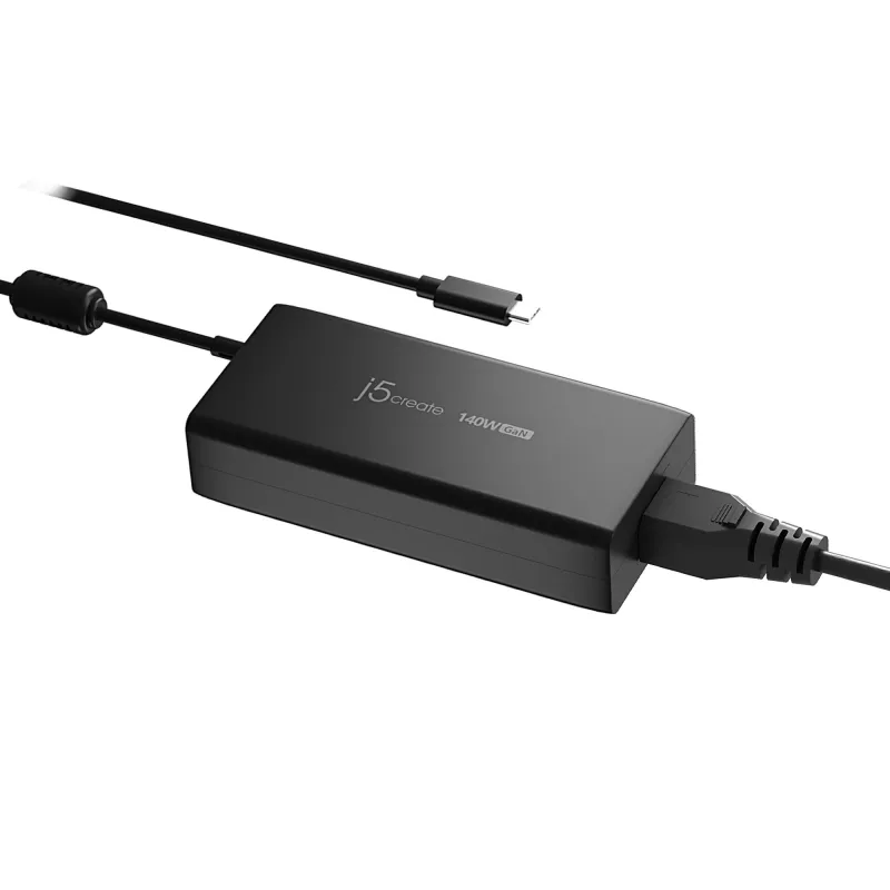 USB-C GaN Charger j5create JUP17140 140W PD3.1, Indoor, Black, 59×127×30.5 mm