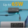USB-C PD Power Adapter j5create JUP1265 — 65W, Indoor, Black, Plastic, 118×32×50 mm (EU)