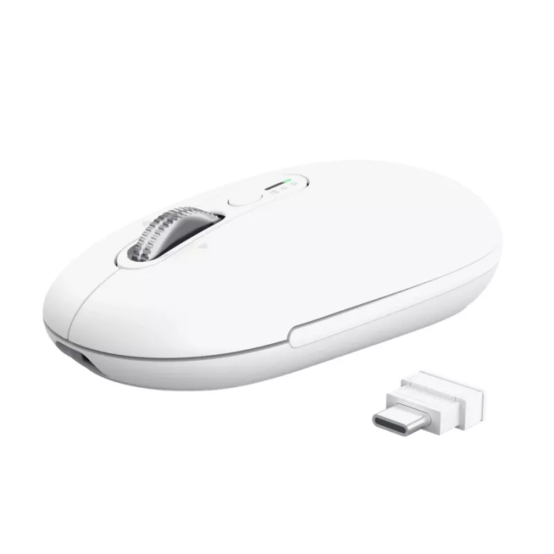 Wireless Office Mouse TRUST Seron Slim Multi – Ambidextrous, RF + Bluetooth, Optical 3200 DPI, 7 buttons, White