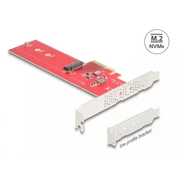 DeLOCK Internal M.2 Adapter 90889 PCIe 5.0 Red Stainless Steel