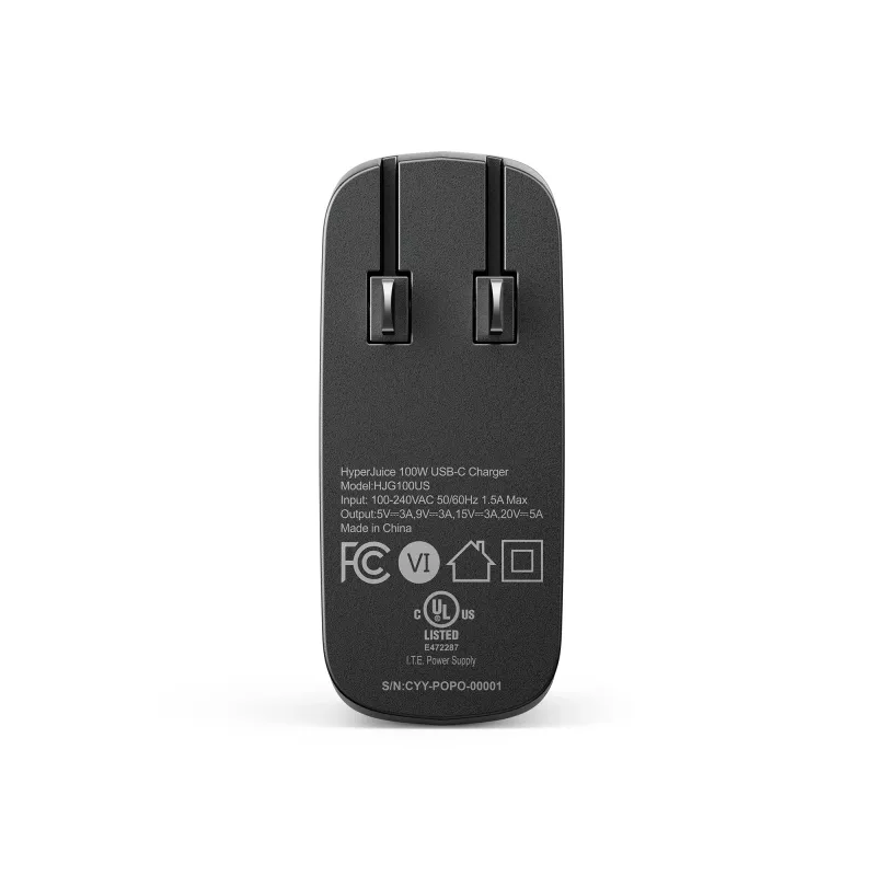 TARGUS 100W GaN AC Charger for Laptop, Smartphone, Tablet — 1× USB-C, 2 m Cable, Black