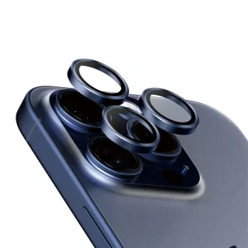 PanzerGlass Hoops Camera Lens Protector iPhone 15 Pro 15 Pro Max Blue Titanium Scratch Shock Resistant
