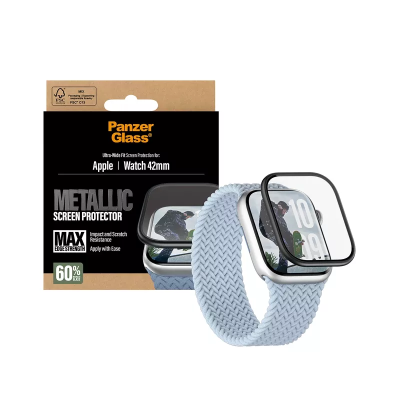 Screen Protector PanzerGlass Black Metal Frame for Apple Watch (model PG38147)