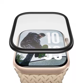 PanzerGlass Screen Protector with Black Metal Frame for Apple Watch, model PG56329