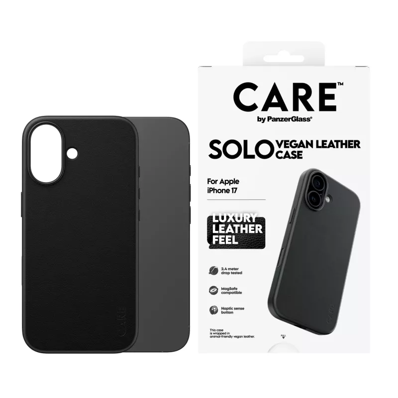 Phone cover PanzerGlass CARE™ Solo Case Black for Apple iPhone 17