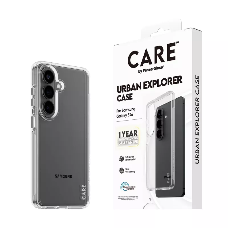 Protective Cover Case PanzerGlass CARE™ Urban Explorer Transparent for Samsung Galaxy S26