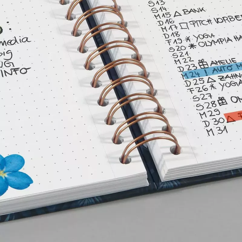 Writing notebook A5 Sigel JN601 240 sheets Black Rose White