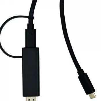 Yealink 330000008024 video cable adapter 1.2 m HDMI Type A (Standard) USB Type-C Black