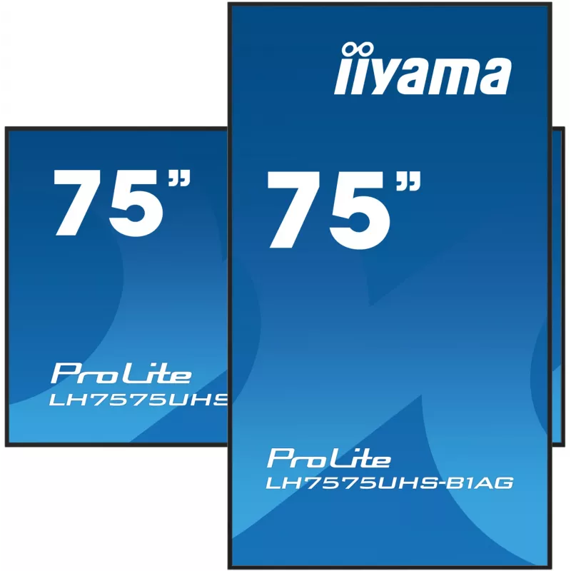 iiyama LH7575UHS-B1AG Signage Display Digital signage flat panel 190.5 cm (75 inch) LCD Wi-Fi 500 cd/m² 4K Ultra HD Black Built-in processor Android 11 24/7