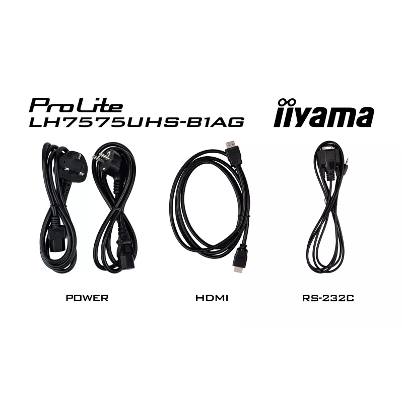 iiyama LH7575UHS-B1AG Signage Display Digital signage flat panel 190.5 cm (75 inch) LCD Wi-Fi 500 cd/m² 4K Ultra HD Black Built-in processor Android 11 24/7
