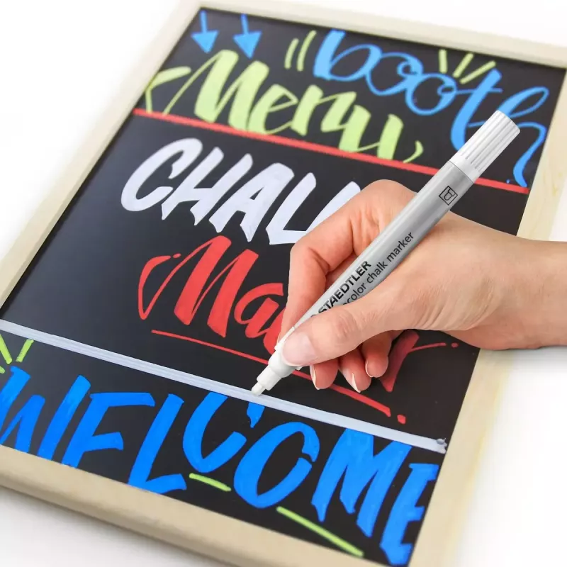 Chalk Marker Staedtler Lumocolor Bullet Blue Red White Yellow 4 pcs