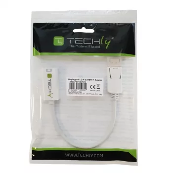 Techly DisplayPort 1.2 Male / HDMI Female Adapter 15cm White IADAP DP-HDMIF2