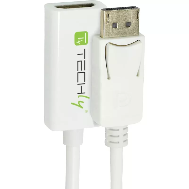 Techly DisplayPort 1.2 Male / HDMI Female Adapter 15cm White IADAP DP-HDMIF2