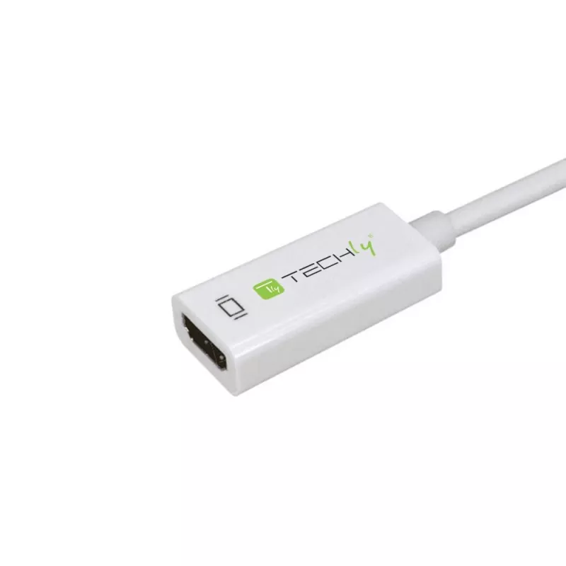 Techly DisplayPort 1.2 Male / HDMI Female Adapter 15cm White IADAP DP-HDMIF2