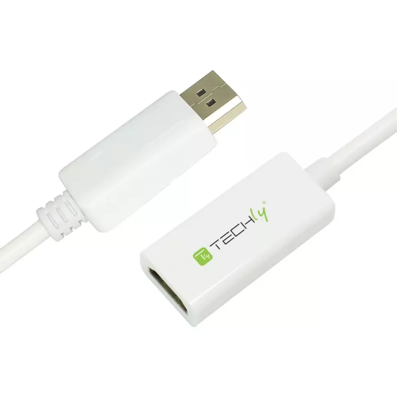 Techly DisplayPort 1.2 Male / HDMI Female Adapter 15cm White IADAP DP-HDMIF2