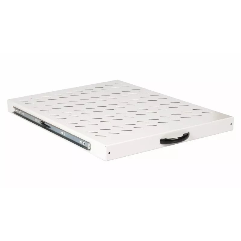 Sliding rack shelf EQUIP 19 inch, 1U, 800 mm depth, light grey