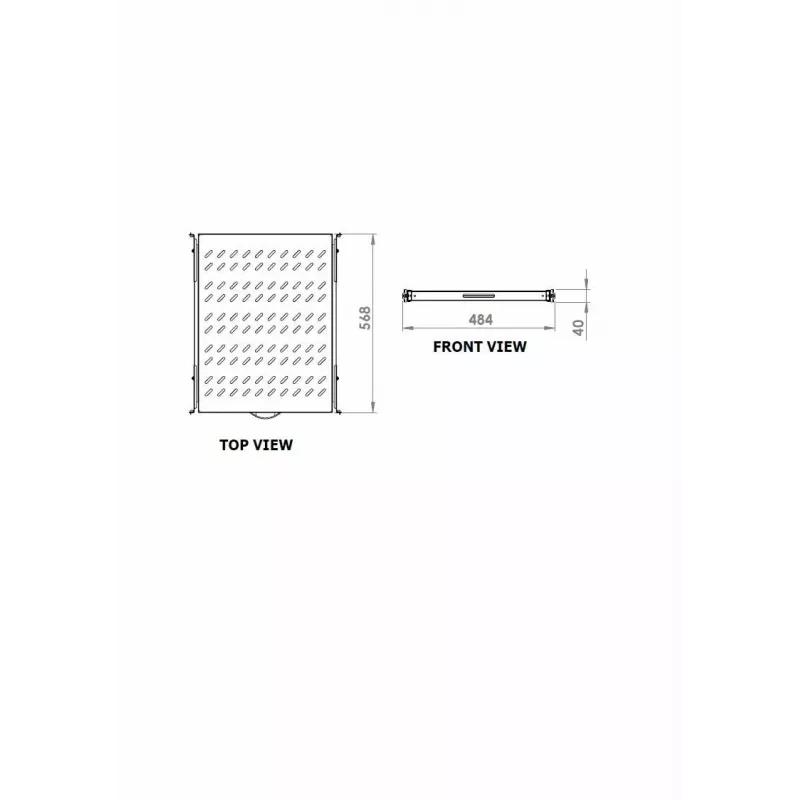 Sliding rack shelf EQUIP 19 inch, 1U, 800 mm depth, light grey