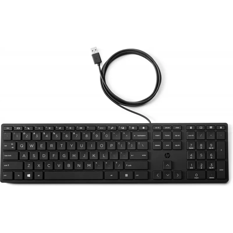 Keyboard HP Wired Desktop 320K — Full-size USB, membrane, black