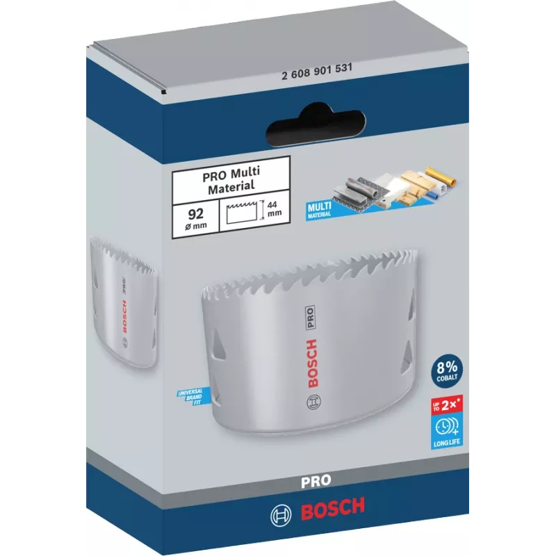 Hole Saw Bosch PRO Multi Material 44/92 mm — Single piece for drill, drywall, metal, plastic, softwood