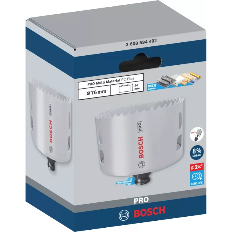 Hole Saw Bosch PRO Multi Material PC Plus 44/76 mm Single Drill