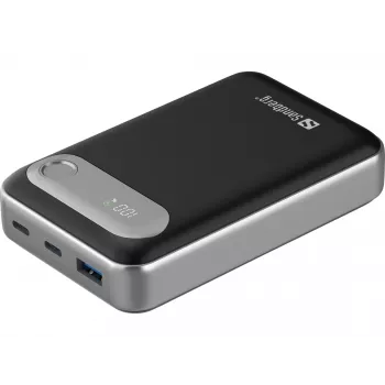 Sandberg Travel Powerbank 20000 PD35W, 20000 mAh, Lithium Polymer (LiPo), 3.7 V, Black, Silver