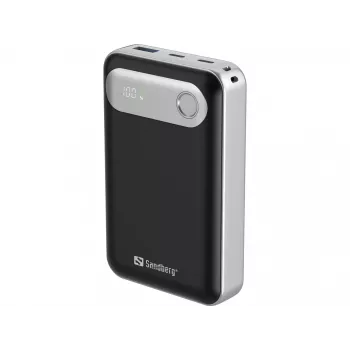 Sandberg Travel Powerbank 20000 PD35W, 20000 mAh, Lithium Polymer (LiPo), 3.7 V, Black, Silver
