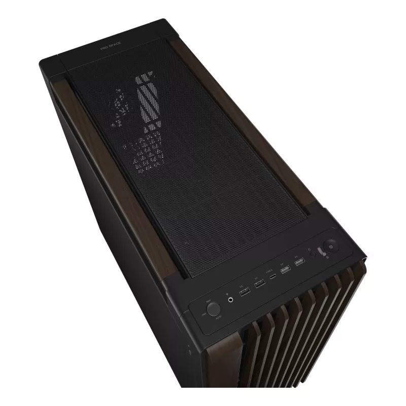 PC Case ASUS ProArt PA602 Wood Edition Midi Tower — Black & Wood, supports ATX/EATX, 2x200mm front, 1x140mm rear