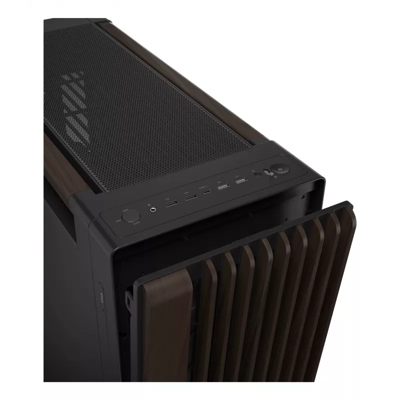 PC Case ASUS ProArt PA602 Wood Edition Midi Tower — Black & Wood, supports ATX/EATX, 2x200mm front, 1x140mm rear