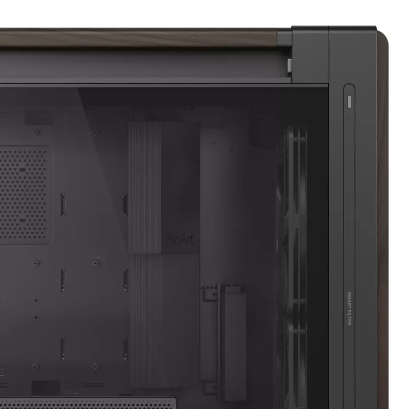 ASUS ProArt PA602 Wood Edition Modern Black - Tempered Glass Panel Midi Tower Black, Wood