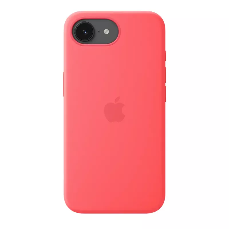 Silicone Case with MagSafe for Apple iPhone 17e — Bright Guava, fits 6.1 inch (15.5 cm)