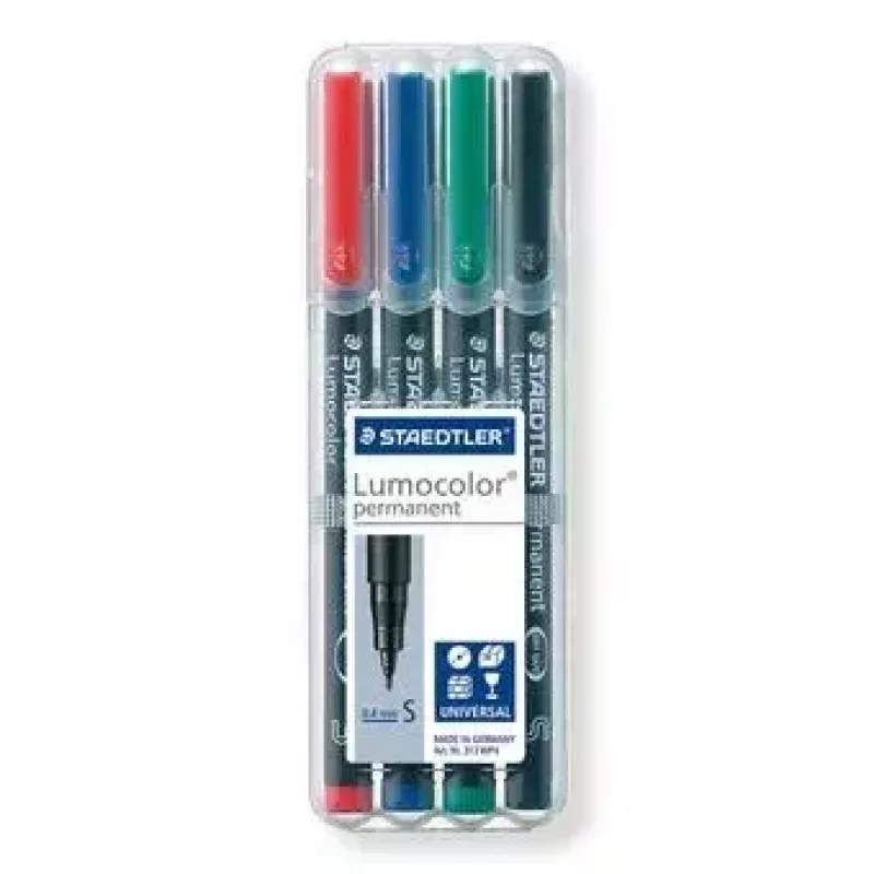 Permanent Marker Staedtler Lumocolor 313 WP4 Black Blue Green Red