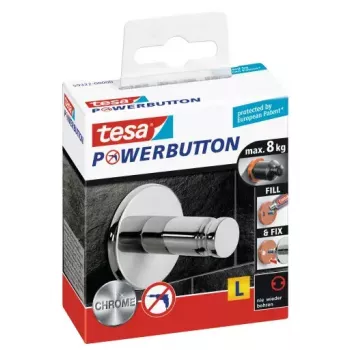 Wall hook Tesa 59322-00000 chrome finish, metal, single-piece