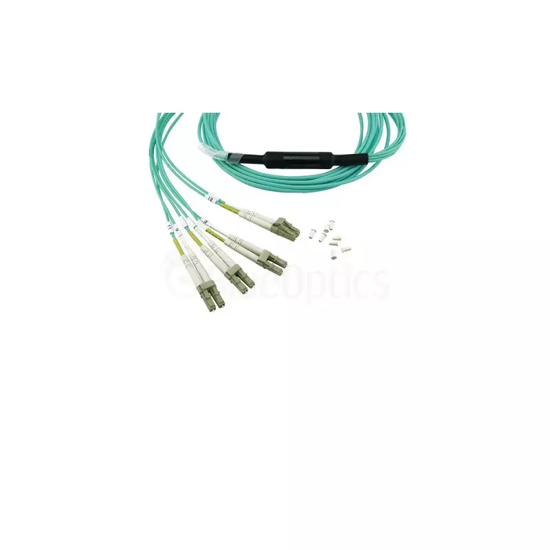 BlueOptics CBL-MTP12-4LC-OM3-10M-BO fibre optic breakout patch cable, MTP-4xLC multimode OM3, 10 m, MTP/UPC, LC/UPC
