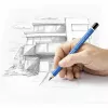 Pencil Staedtler 100J 2B, blue lacquer, 5.3 mm lead, 1 pc
