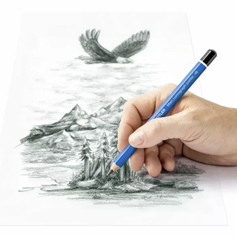 Pencil Staedtler 100J 2B, blue lacquer, 5.3 mm lead, 1 pc