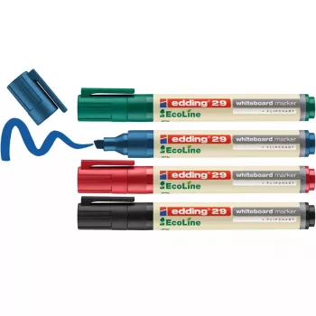 Marker Edding EcoLine 29 4 pc(s) Chisel tip Black Blue Green Red
