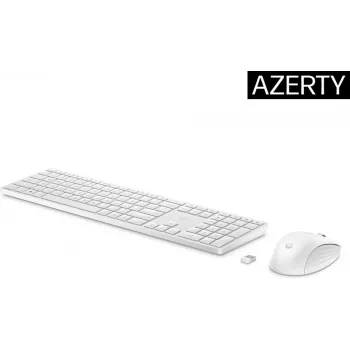 HP 650 Wireless Keyboard and Mouse Combo Full-size Membrane White