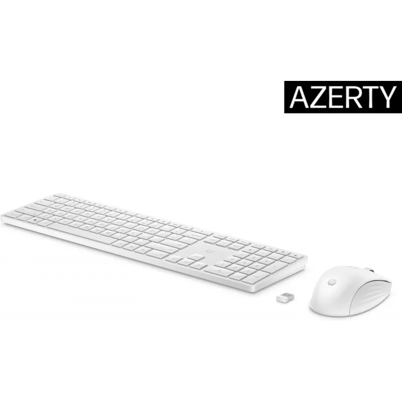 HP 650 Wireless Keyboard and Mouse Combo Full-size Membrane White