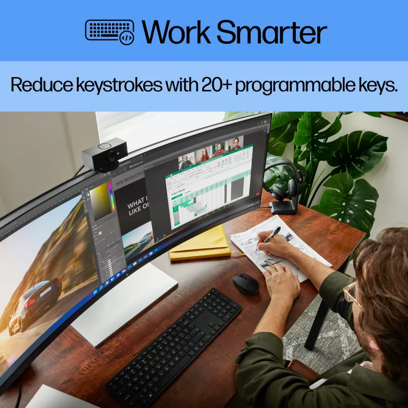 HP 650 Wireless Keyboard and Mouse Combo Full-size Membrane White