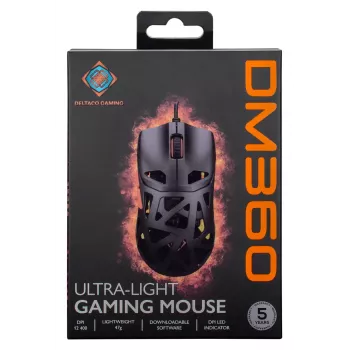 Gaming mouse DELTACO DM360 Ultra-Lightweight 47g, 12 400 DPI, 3327 sensor